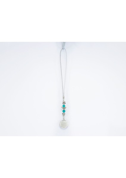 Küçük Eskitme Çiçekli Kuş Metal Ayetel Kürsi Araba Dikiz Ayna Süsü, Gümüş Renkli