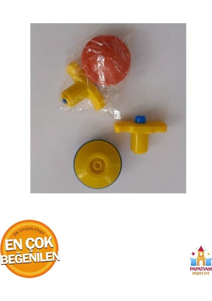 Renkli Plastik Topaç, Eğlenceli ve Sakinleştirici Oyun, Turuncu, 2 Parça, 5-6 Yaş