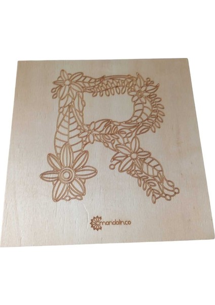 Ahşap mandala boyama seti, 23x23 cm, açık kahverengi, sanatsal ve dekoratif ürün