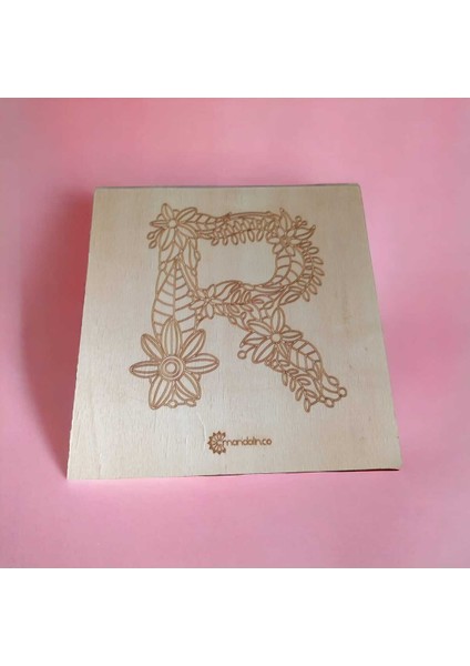 Ahşap mandala boyama seti, 23x23 cm, açık kahverengi, sanatsal ve dekoratif ürün modelleri