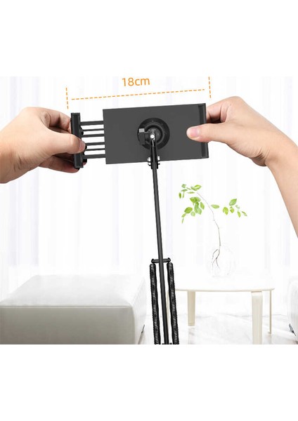 Masaüstü Telefon & Tablet Tutucu 360° Dönen Başlık, Çift Teleskopik Kol (73CM) Ayarlanabilir Kelepçe fiyatları