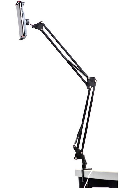 Masaüstü Telefon & Tablet Tutucu 360° Dönen Başlık, Çift Teleskopik Kol (73CM) Ayarlanabilir Kelepçe fırsatları