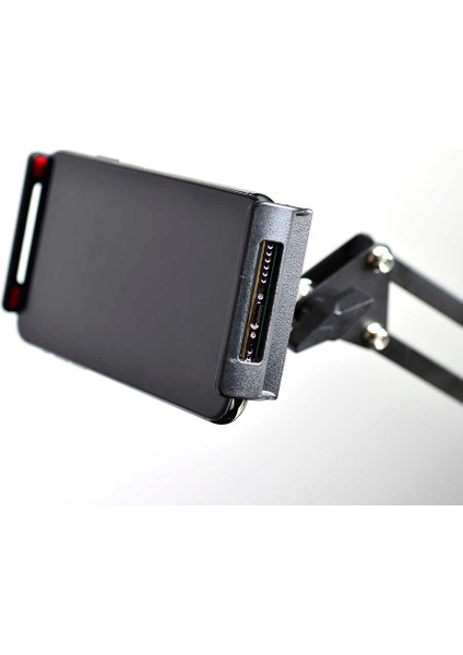 Masaüstü Telefon & Tablet Tutucu 360° Dönen Başlık, Çift Teleskopik Kol (73CM) Ayarlanabilir Kelepçe indirimleri