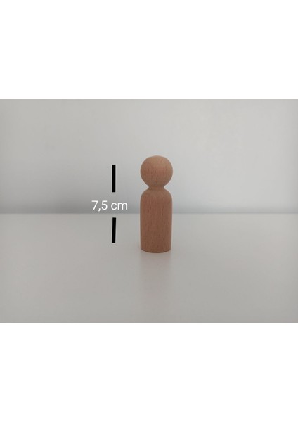 Kayın Ağacından Ahşap Ham Peg Bebek Erkek Figürü Pegdoll