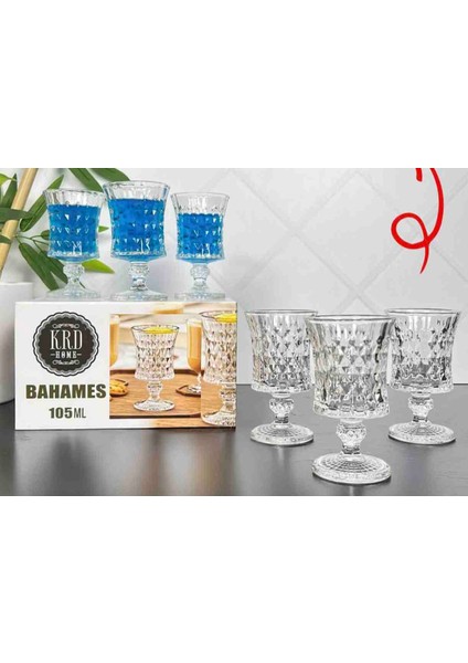 6'lı Bahamas Kristal Ayaklı Kahve Yanı Su Bardağı 105 ml