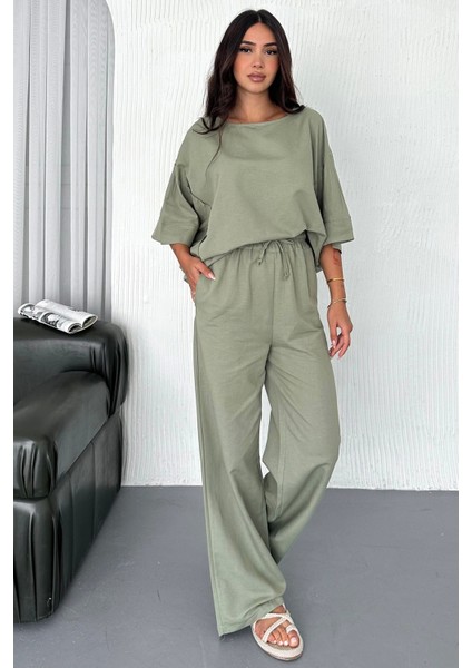 Oversize Keten Takım – Kadın Yazlık Rahat Kalıp 2’li Kombin