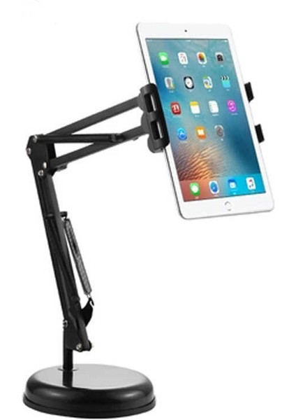 Çalışma Masası Ofis Ev Masa Üstü Tablet ve Telefon Tutucu 56CM Çift Hareketli Ayarlanır Uzun Kol