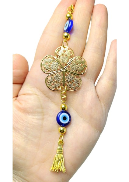 Metal Çiçek Araba Dikiz Ayna Süsü, Cam Mavi Nazar Boncuklu Yeni Araba Hediyesi fiyatları