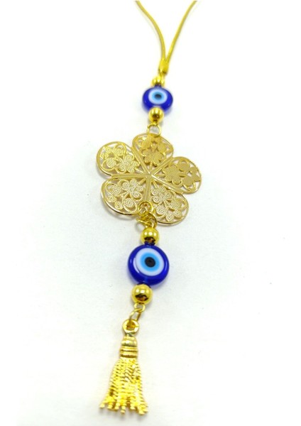 Metal Çiçek Araba Dikiz Ayna Süsü, Cam Mavi Nazar Boncuklu Yeni Araba Hediyesi indirimleri