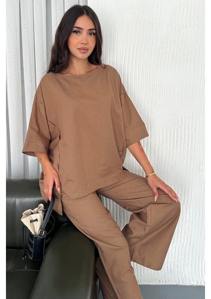 Oversize Keten Takım – Kadın Yazlık Rahat Kalıp 2’li Kombin fırsatları