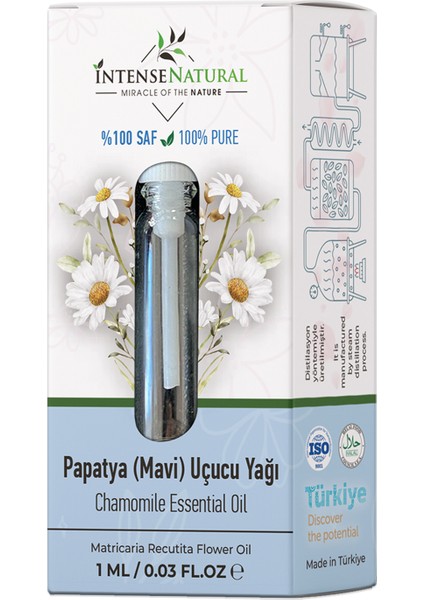 Papatya (Mavi) Uçucu Yağı 1 ml %100 Saf ve Doğal Chamomile Essential Oil