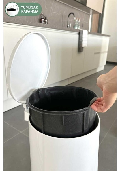 Cigo Paslanmaz Çelik Çöp Kovası Pedallı 20 Litre-Beyaz modelleri