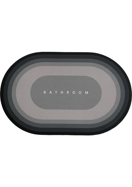 Gri Oval Su Emici Banyo Paspası, Kaymaz Taban, Yumuşak ve Hafif 40x60 cm fırsatları