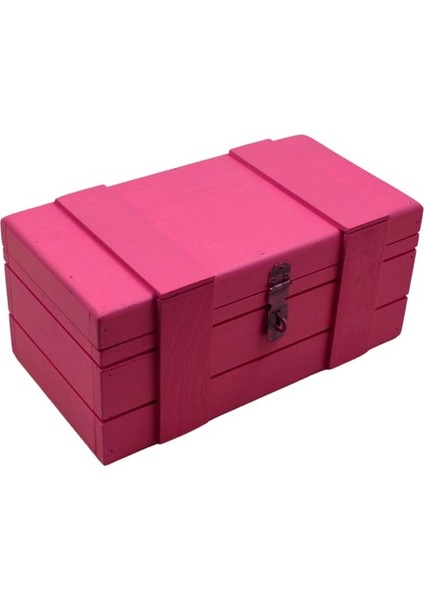Kişiye Özel Pembe Hatıra Hediye Kutusu Kapak Içi Yazı Yazılır, 27×14×12 cm boyutlarında Asma Kilit Hediyeli