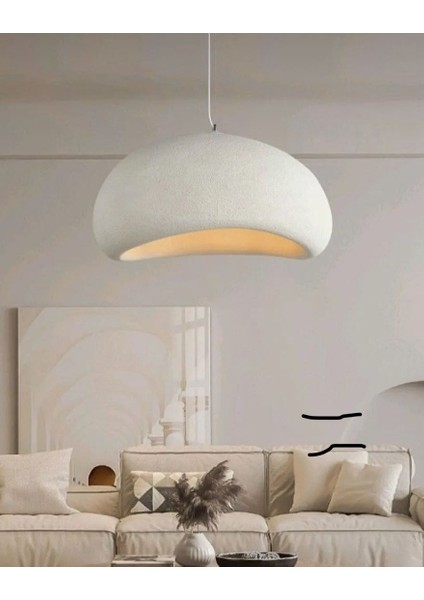 Modern Beton Tasarım | Organik Dokulu Sarkıt Avize - 40 cm