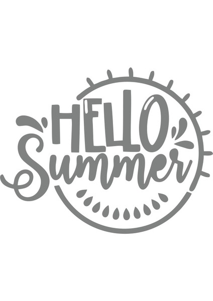 Hello Summer Sticker 17X17 cm Gri