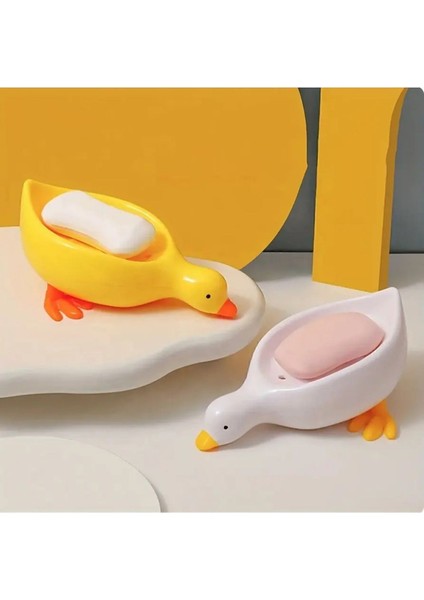 Çok Renkli Ördek Desenli Plastik Lavabo Üstü Sabunluk