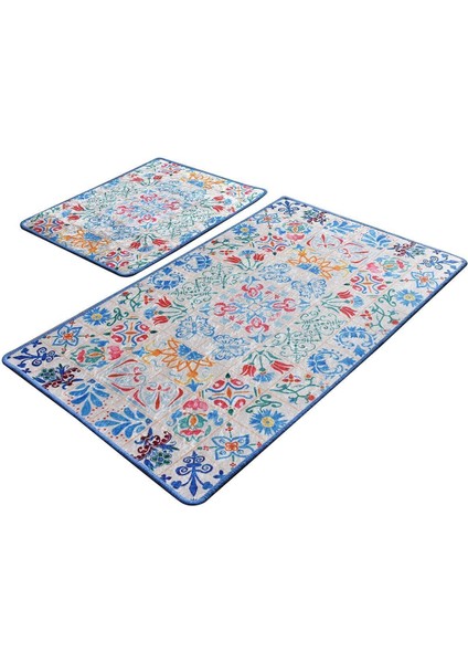 Renkli 2'li Banyo Halısı ve Paspas Takımı, kaymaz taban, şık ve kullanışlı set fiyatları