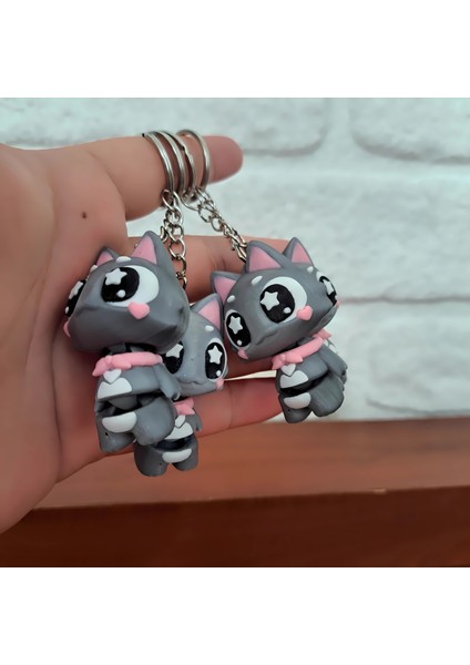 Pastel Kedi Anahtarlık
