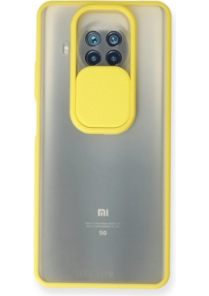 Xiaomi Mi 10T Lite Kılıf Palm Buzlu Kamera Sürgülü Silikon - Sarı Inslm