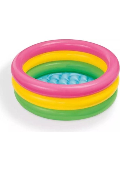Renkli 3 Boğumlu Şişme Havuz 61 cm, Yaz Eğlencesi, Pompa dahil değil