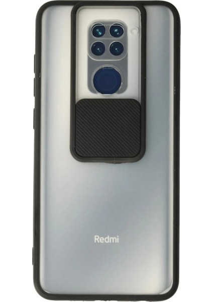 Xiaomi Redmi Note 9 Kılıf Palm Buzlu Kamera Sürgülü Silikon - Siyah Inslm