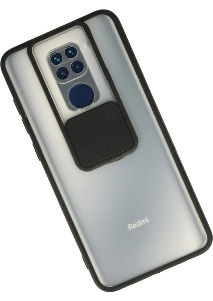 Xiaomi Redmi Note 9 Kılıf Palm Buzlu Kamera Sürgülü Silikon - Siyah Inslm