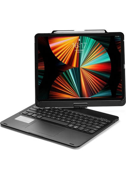 Ipad Pro 12.9 (2021) Kılıf Magic Dönen Klavyeli Tablet Kılıf - Siyah Inslm