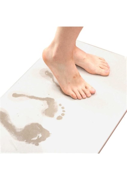 Emici Sihirli Banyo Paspası 40x60, Kırık Beyaz, Hızlı Kuruyan, Akrilik Malzeme