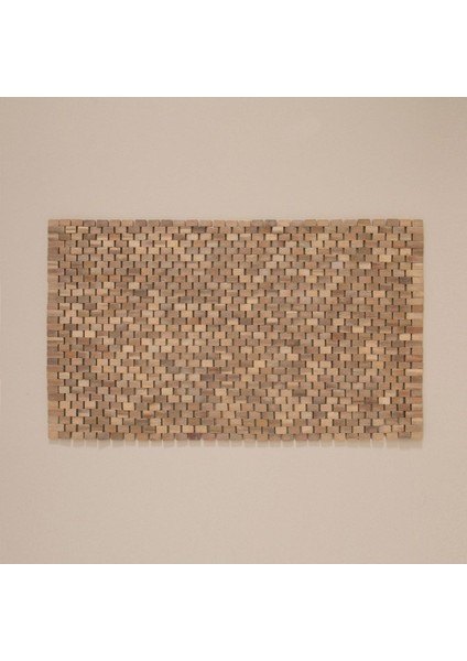Yeşil Ahşap Paspas 60x100 cm doğal ve şık kullanım için ideal