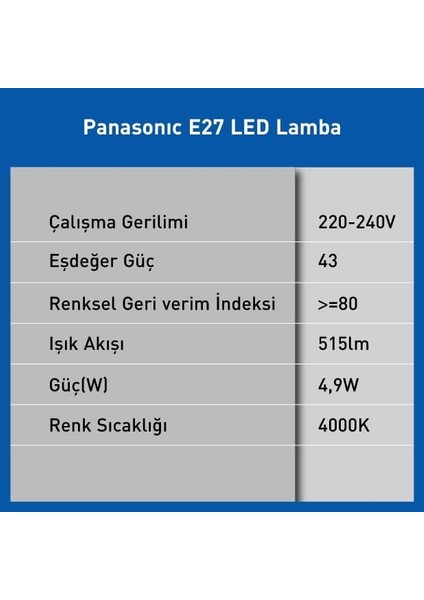 LED E27 4,9W 515LM 4000K