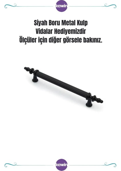 Siyah Kulp 96mm Metal Vidalı - Dolap, Şifonyer, Ünite,komodin, Mutfak Dolabı, Vestiyer Kulbu 10 Cm, 9cm uygun