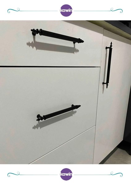 Siyah Kulp 96mm Metal Vidalı - Dolap, Şifonyer, Ünite,komodin, Mutfak Dolabı, Vestiyer Kulbu 10 Cm, 9cm uygun fırsatları