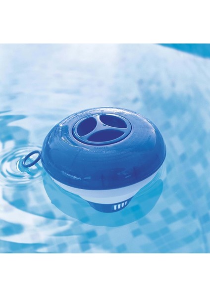 Mavi flatör klor dağıtıcı, kolay havuz temizliği için, pompa dahil değildir