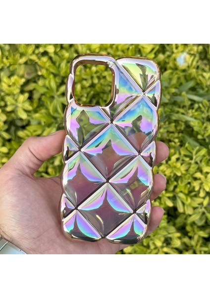 Apple iPhone 12/12 Pro Kılıf Hologramlı Pofuduk Darbe Önleyici Silikon Kapak