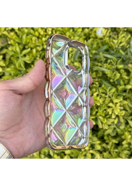 Apple iPhone 12/12 Pro Kılıf Hologramlı Pofuduk Darbe Önleyici Silikon Kapak
