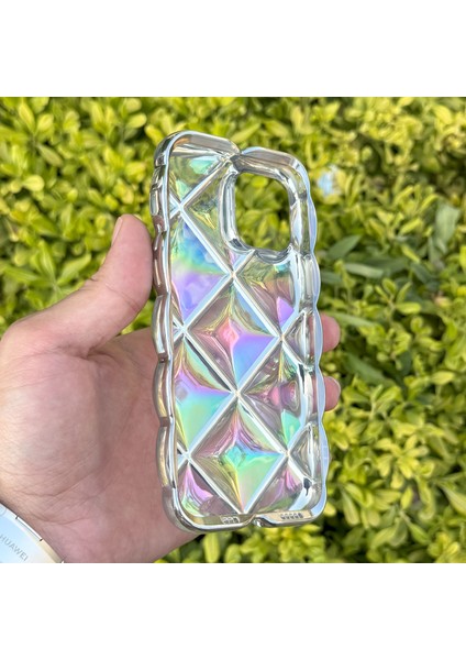 Apple iPhone 12/12 Pro Kılıf Hologramlı Pofuduk Darbe Önleyici Silikon Kapak