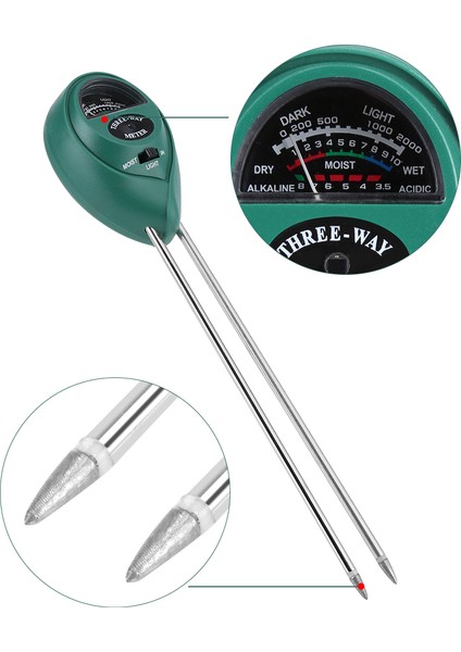 3'ü 1 Arada Bitki Çiçek Toprak Ph Ölçer / Nem/ışık Ölçer Bahçe Için Toprak Test Kiti (Yurt Dışından) indirimleri