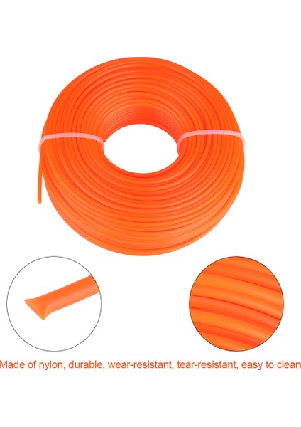 2.4mm Trimmer Misinası Naylon Kordon Tel Yuvarlak Ip Benzinli Çim Biçme Makinesi 50M (Yurt Dışından) modelleri