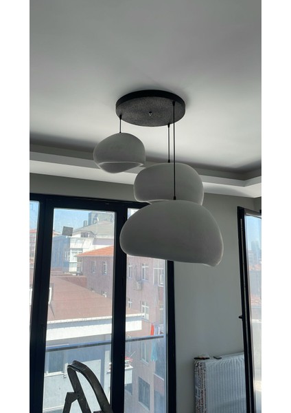 Modern Beton Görünümlü | Organik Dokulu Sarkıt Avize - 30-40-50 cm