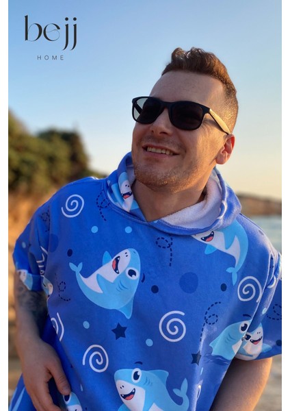 Mavi renkli hafif ve rahat plaj seti, pamuk malzeme, tek parça ürün modelleri