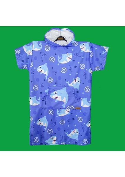 Mavi renkli hafif ve rahat plaj seti, pamuk malzeme, tek parça ürün