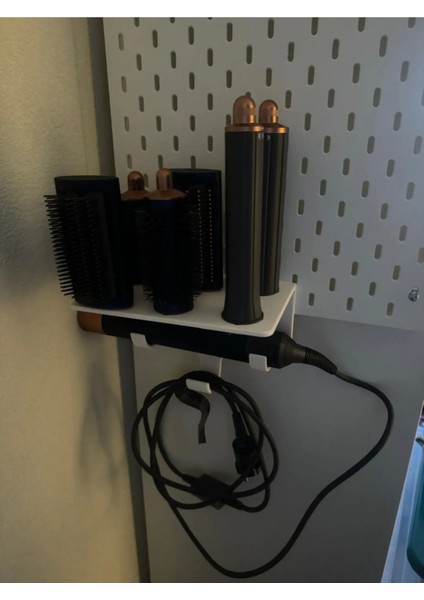 Beyaz duvara monte saç şekillendirici standı, düzenleyici, plastik, TR. fiyatları