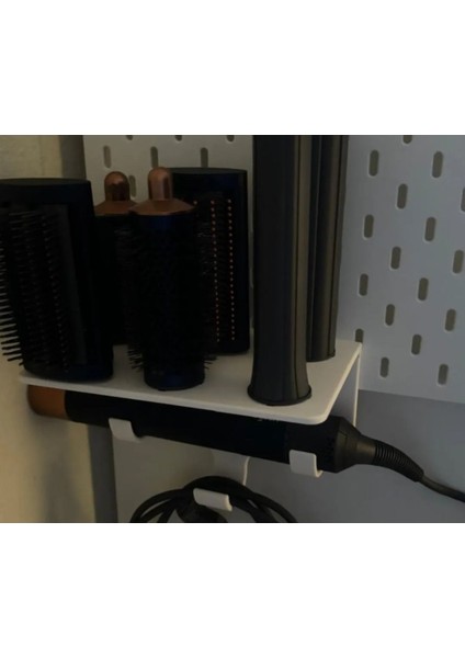 Beyaz duvara monte saç şekillendirici standı, düzenleyici, plastik, TR. modelleri