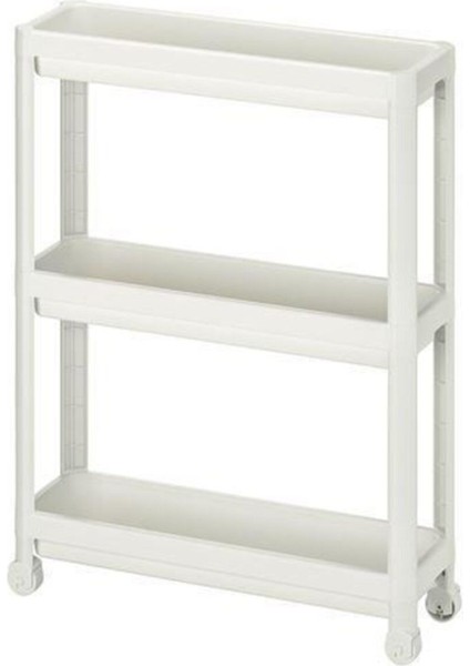 3 Katlı Çok Renkli Servis Sehpası, 54x18x71 cm, Tekerlekli, Çok Amaçlı Düzenleyici