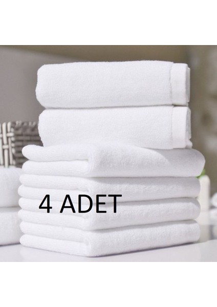 4'lü Pamuklu Havlu Seti, El, Yüz, Baş, 50x90 cm, Beyaz