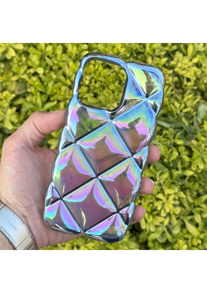 Apple iPhone 14 Pro Kılıf Hologramlı Pofuduk Darbe Önleyici Silikon Kapak