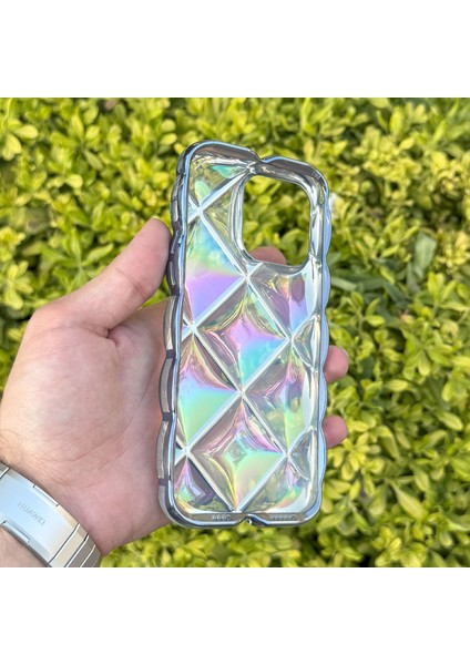 Apple iPhone 14 Pro Kılıf Hologramlı Pofuduk Darbe Önleyici Silikon Kapak