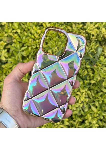 Apple iPhone 14 Pro Max Kılıf Hologramlı Pofuduk Darbe Önleyici Silikon Kapak