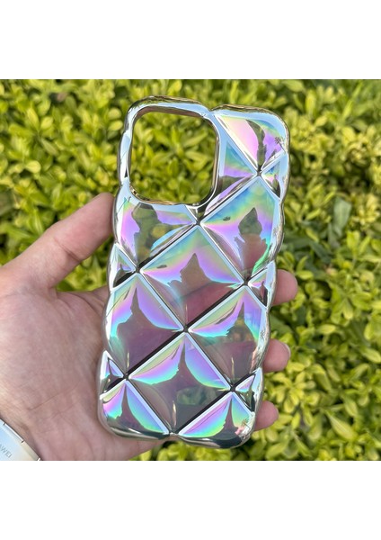 Apple iPhone 14 Pro Max Kılıf Hologramlı Pofuduk Darbe Önleyici Silikon Kapak